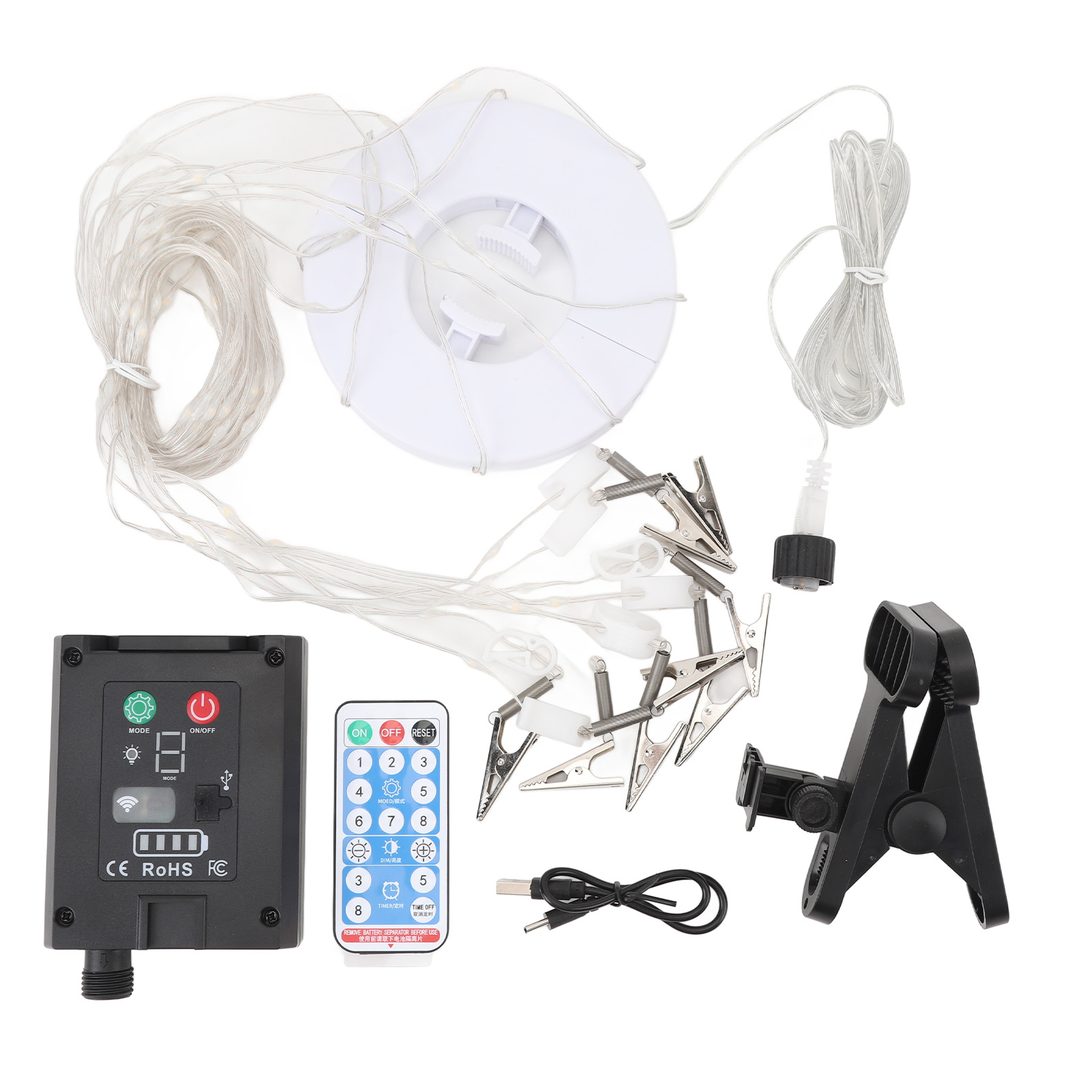 Toivize 104 Led Solar-lichterkette Mit Warmweißem Licht, Usb-fernbedienung, Wasserdicht, 8 Modi Für Garten, Camping Und Terrasse
