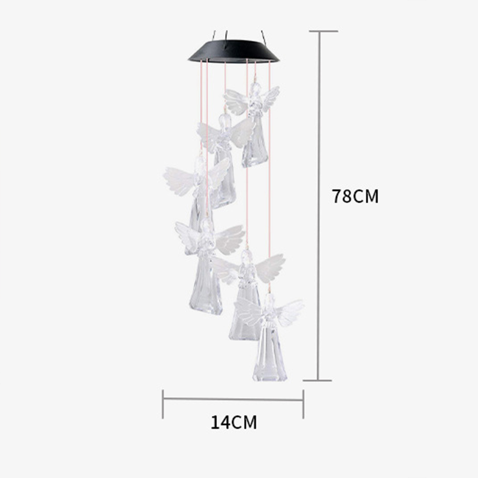 Solarbetriebene Lichterkette Mit Engels-flaschenklang, Mehrfarbige Leds, Ip65 Wasserdicht, Für Garten, Terrasse, Automatische Außendekoration