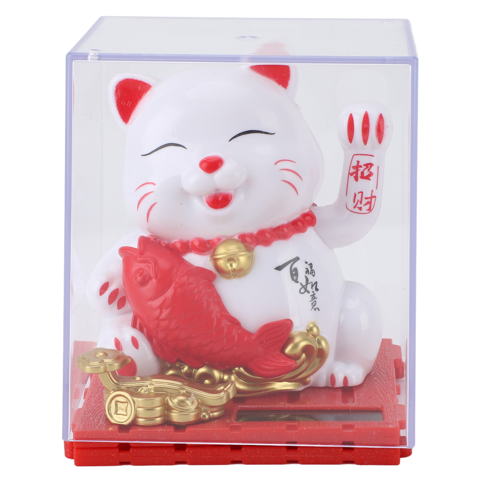Solar Lucky Cat Toivize Weiße Oszillierende Abs-abdeckung 83x77mm Auto-büro-dekoration