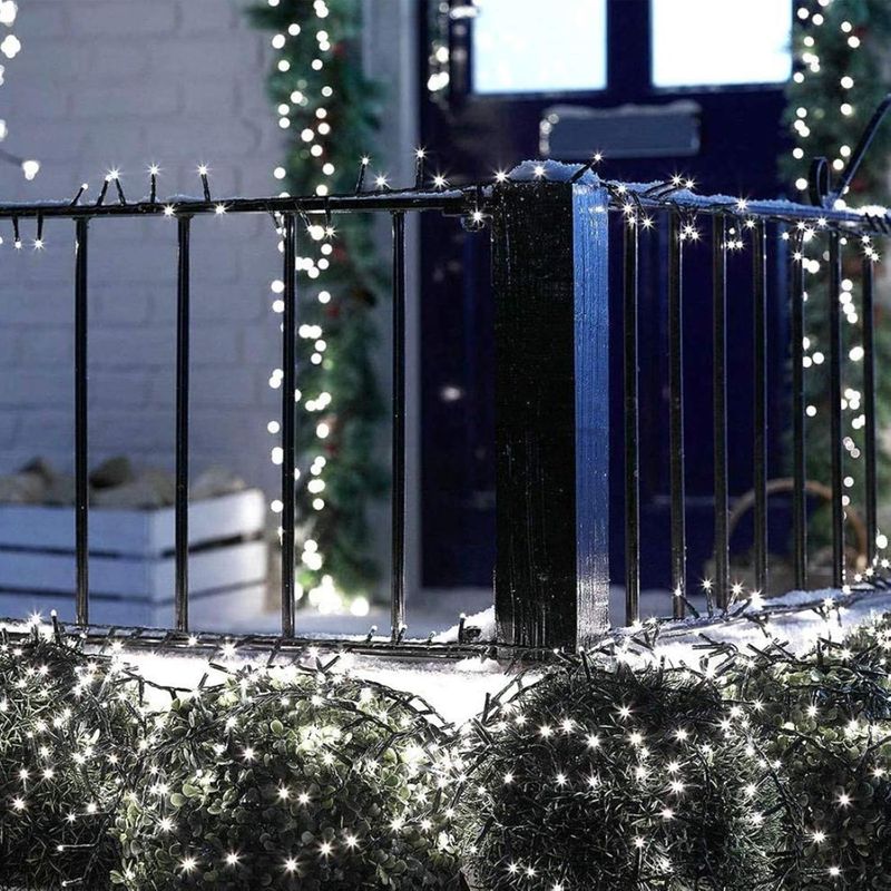 5 M Lange Solar-lichterkette Mit 50 Leds, 8 Modi, Wasserdicht, Weißes Licht, Außendekoration Für Garten, Terrasse, Balkon, Fenster, Zaun, Baum, Weihnachten, Hochzeiten, Lichterketten