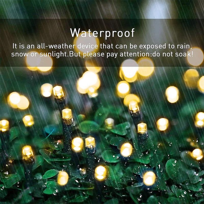 30 M Lange Solar-lichterkette Mit 300 Leds Für Den Außenbereich, Wasserdicht, 8 Modi, Warmweißes Licht, Lichterkette Für Garten, Terrasse, Balkon, Fenster, Zaun, Baum, Hochzeit, Lichterkette, Leuchten