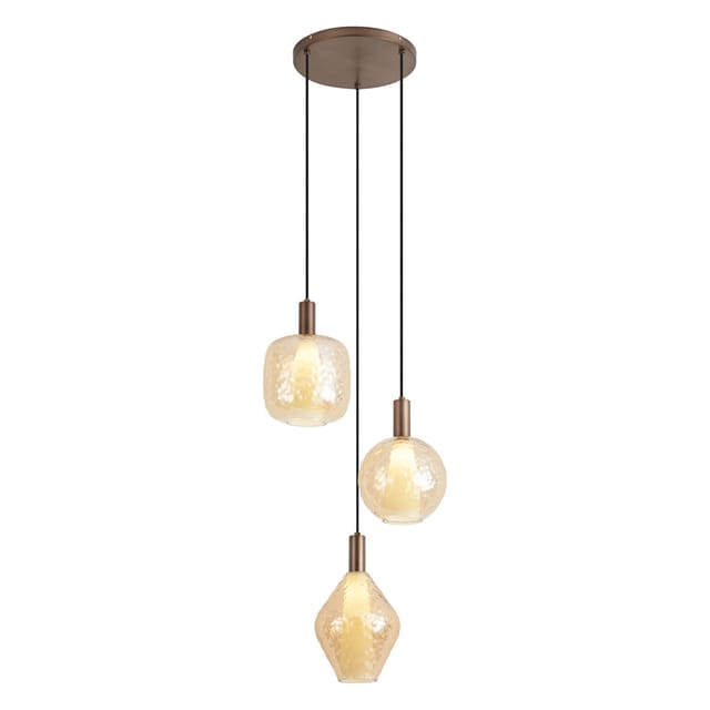 Qazqa Design-pendelleuchte Dunkelbronze 3-flammig - Ard