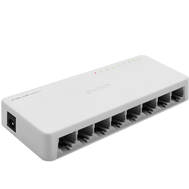 Qoltec Netzwerk-switch Mit 8 Rj45-ports 1000 Mbit/s Fast Ethernet Lan