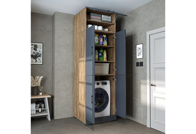 Roomart Dora-ii Waschmaschinenschrank 70 Cm, Anthrazit-eiche