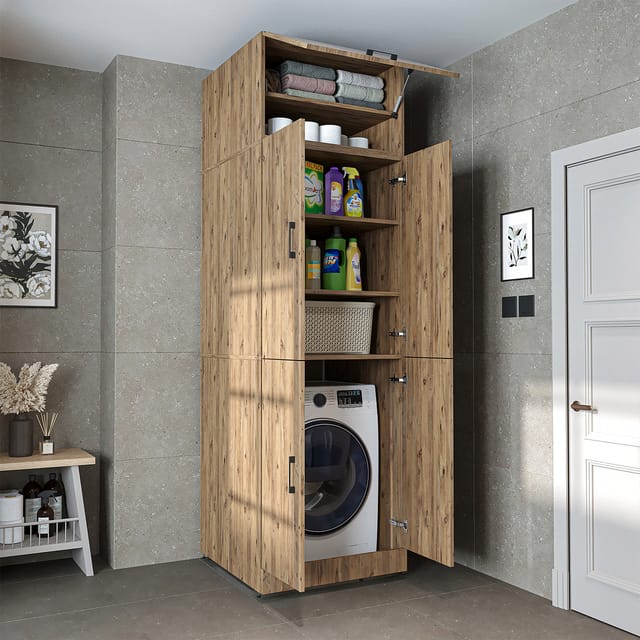 Roomart Dora-ii Waschmaschinenschrank 70 Cm, Eiche