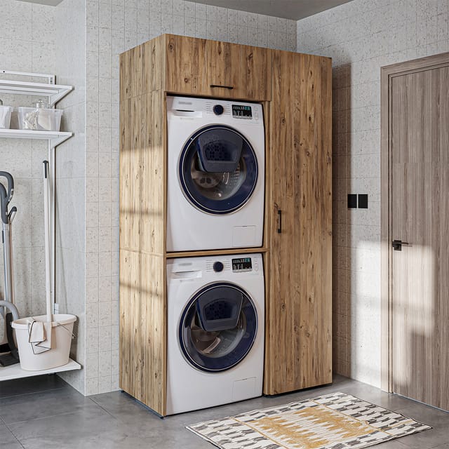 Roomart Duo-i Waschmaschinen-doppelschrank 112, Eiche