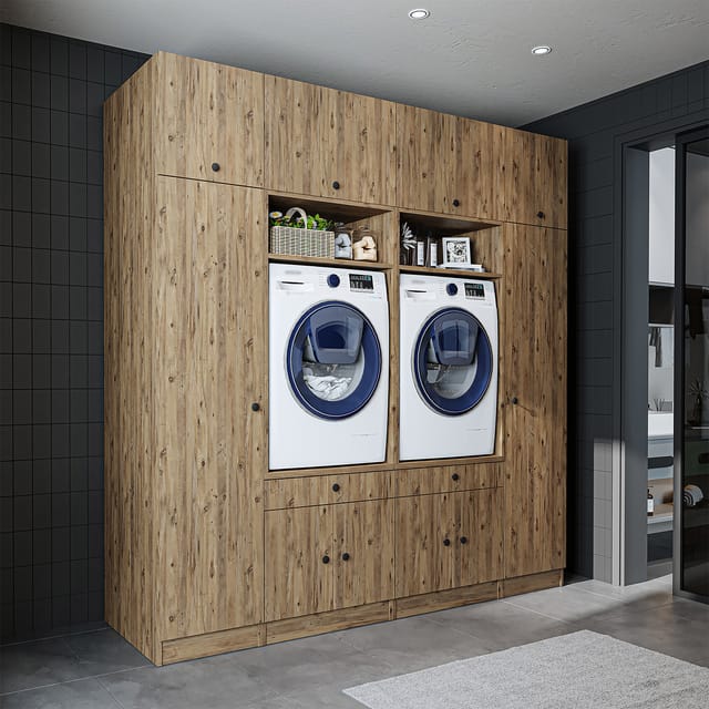 Roomart S1 Waschmaschinen-umbauschrank 224 Cm, Eiche