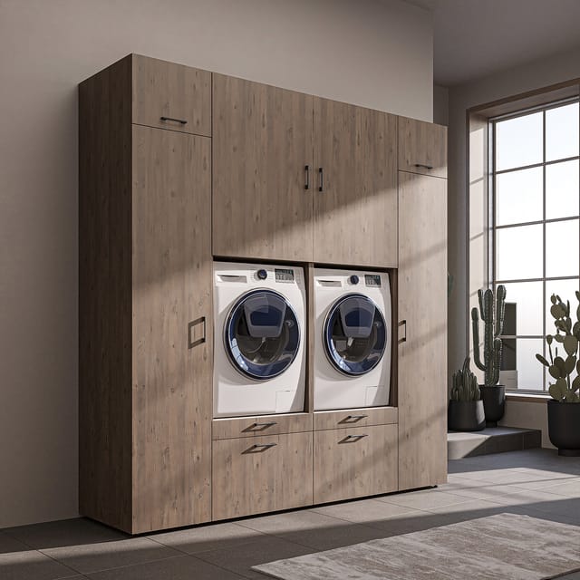 Roomart S2 Waschmaschinen-doppelschrank 224 Cm, Eiche