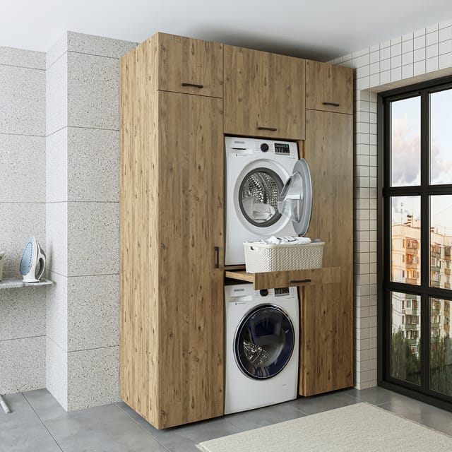 Roomart Waschmaschinenschrank 157 Cm, Eiche
