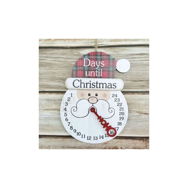 Hölzerner Adventskalender, 1 Stück, Weihnachtsmann-schneemann-anhänger, Weihnachtskalender-anhänger, Tischdekoration Für Die Weihnachtsfeier