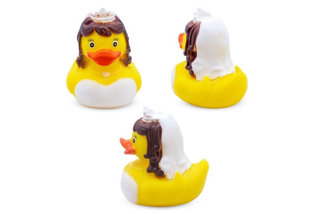 Brautpaar Quietscheente 2er Set Für Hochzeitsgeschenk - 8 Cm - Badeente Hochzeitspaar Braut Und Bräutigam