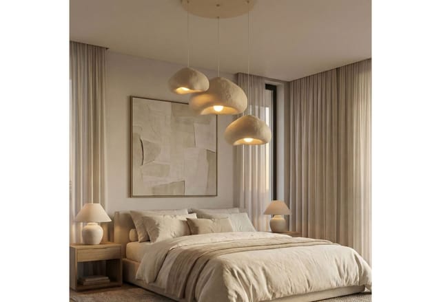 Design-modern 3-flammige Pendelleuchte Lora Set - Beige