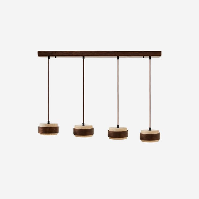 Lineare Hängelampe 4-flammig Aus Holz Lover 4