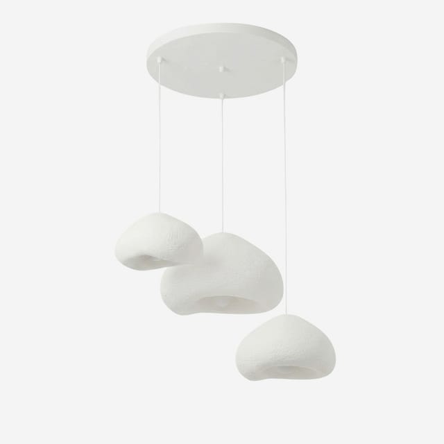 Design-modern 3-flammige Pendelleuchte Lora Set - Weiß