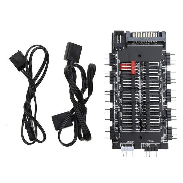 Pwm-lüfter + Argb-led 2-in-1-hub Mit Drahtloser Steuerung Und 1-zu-10-wege-hub-splitter