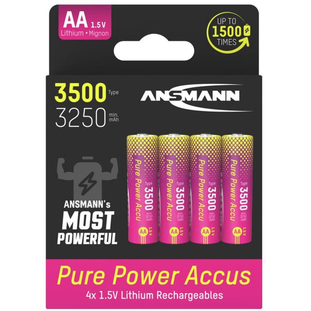 Ansmann Pure Power Mignon Aa 3500, Hohe Kapazität Und Lange Laufzeit
