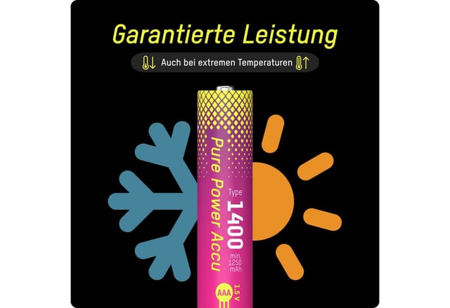 Ansmann Pure Power Micro Aaa 1400, Hohe Kapazität Und Lange Laufzeit