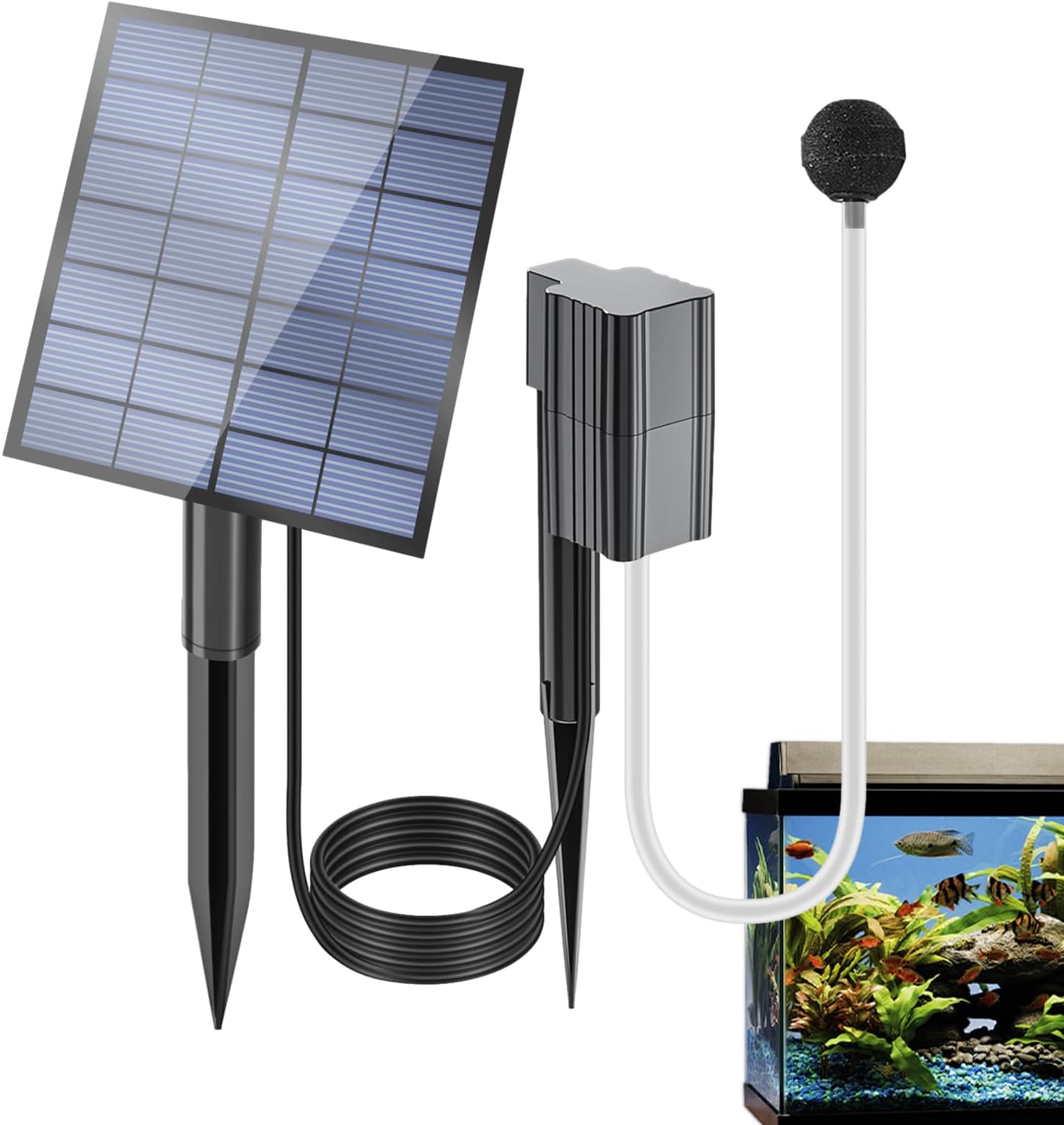 Solarbetriebener Teichbelüfter – Verstellbare Abs-luftpumpe, Energieeffiziente Sauerstoffzirkulation Im Freien Leiser Wassersprudler, Aquariumbelüfter, Schwimmbad-sauerstoffpumpe