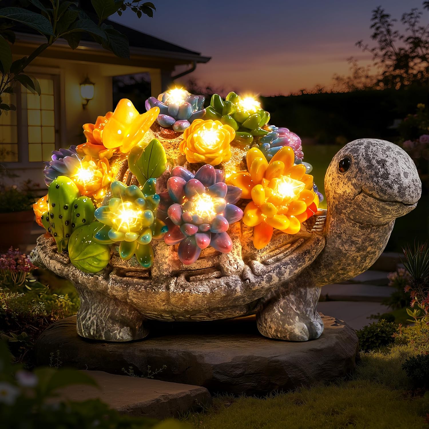 Wetterfeste Solar-gartenstatue – Bezaubernde Gartendekoration Für Draußen Und Balkon – Garten- Und Balkondekoration Mit 8 Leds