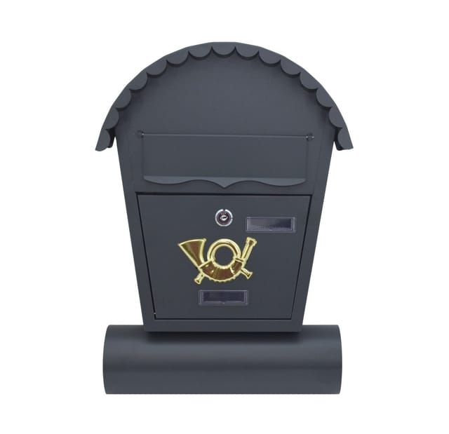 Briefkasten Mit Zeitungsrolle, Anthrazit, 370x470x100mm