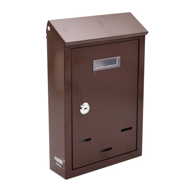 Brauner Briefkasten Aus Stahl, 300x200x65mm