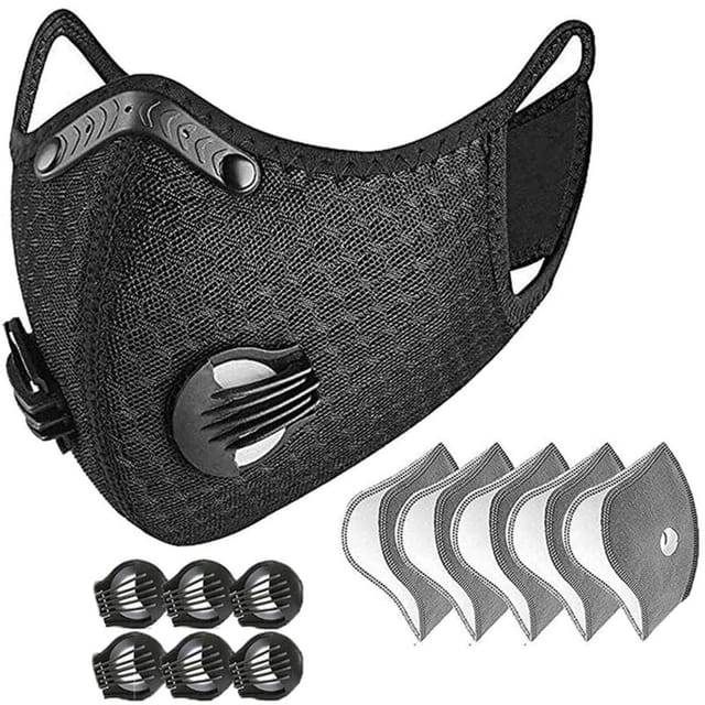 Masque 6 Couches Avec Valve, 6 Filtres, Respirateur De Chantier Crea Réutilisable
