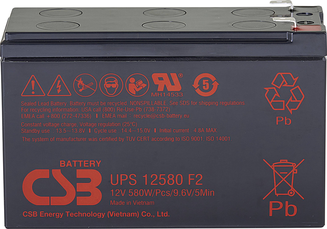 [gebraucht] B-ware Csb Bleiakku Batterie Ups12580 Hochstromfest 12 V Agm Wartungsfrei Flachstecker