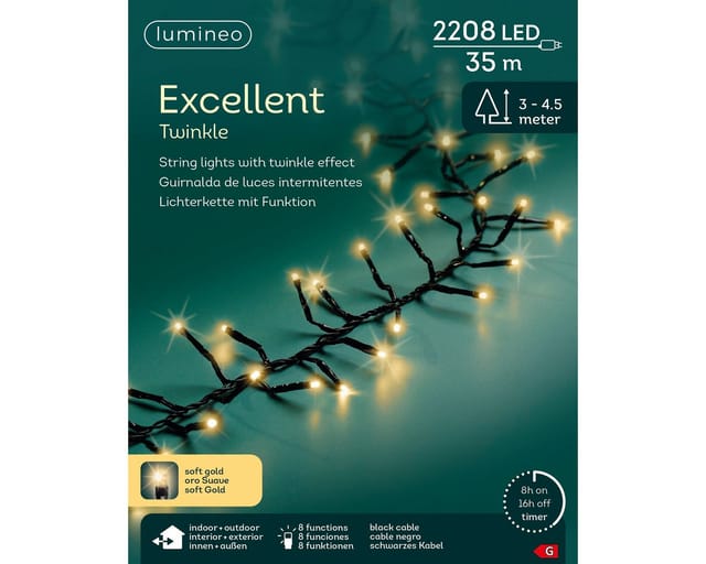 Led Excellent Lights Pvc Twinkle Effekt 3500cm-2208l