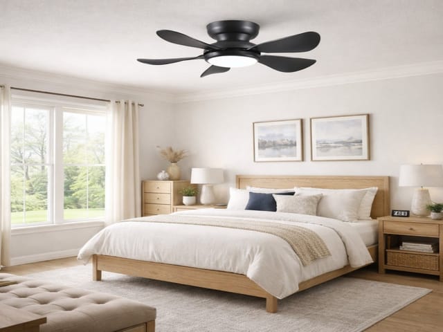 Kviflon Kompakter Deckenventilator Schwarz 81 Cm Mit Led Und Leisem Dc-motor