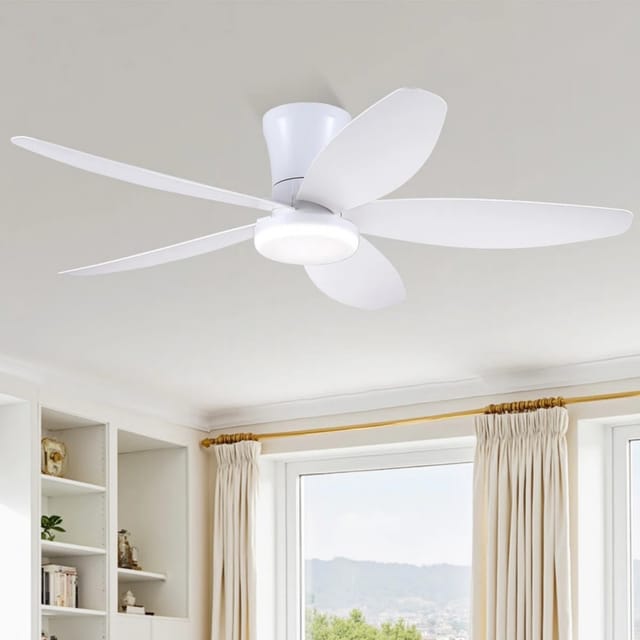 Kviflon Deckenventilator Weiß 107 Cm Mit Led Und Leisem Dc-motor