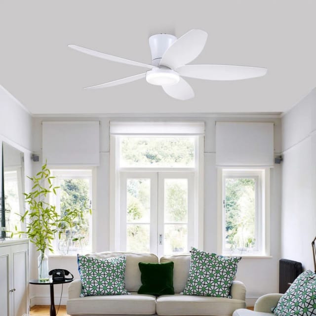 Kviflon Deckenventilator Weiß 122 Cm Mit Led Und Leisem Dc-motor