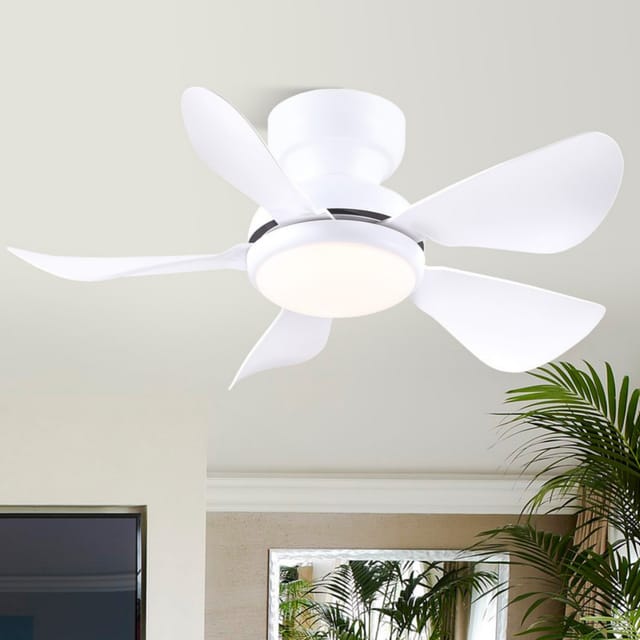 Kviflon Kompakter Deckenventilator Weiß 91 Cm Mit Led Und Leisem Dc-motor