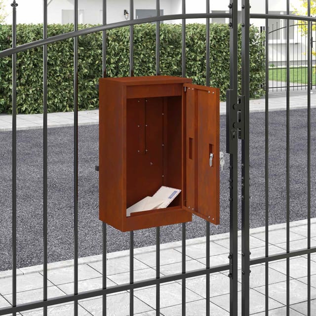 Briefkasten Mit Speicher Rostig 30 X 20 X 55 Cm Wetterfeststahl