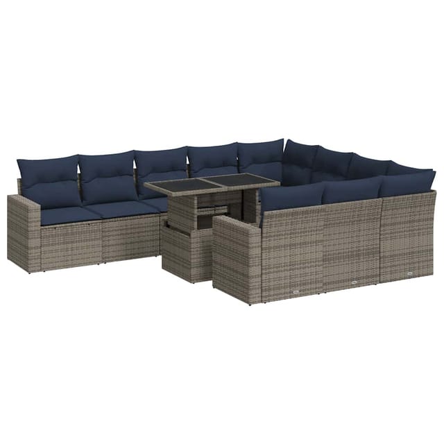 Maison Exclusive - 11-tlg. Garten-sofagarnitur Mit Kissen Grau Po