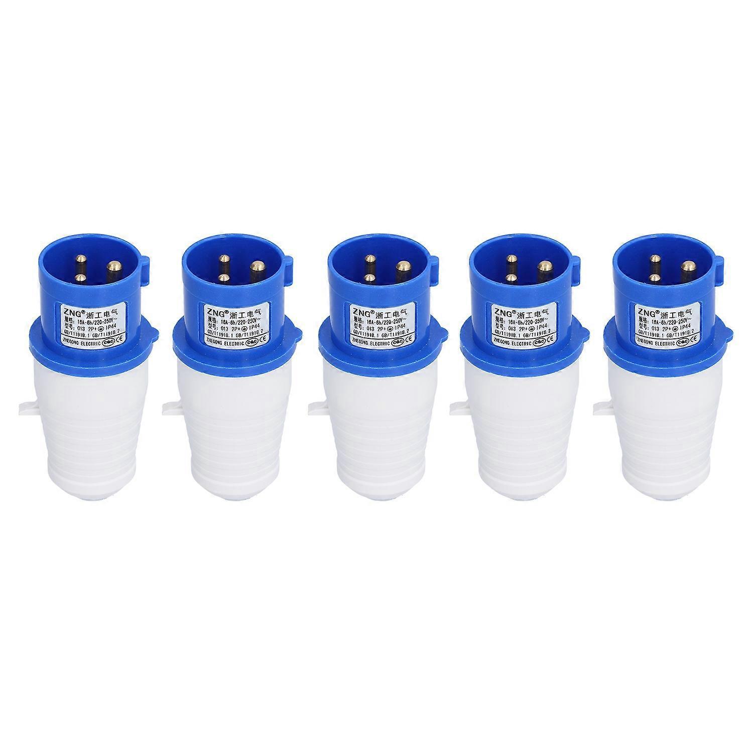 5 Stück Industriestecker, 3-polig, Einphasig, Für Luftfahrt-stromversorgungen, 220 V/250 V, 16 A, 2p+e