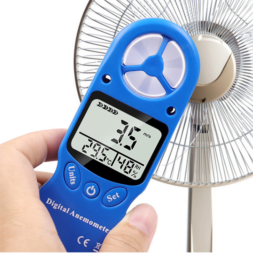 Digitales Handanemometer Mit Windgeschwindigkeitsmesser (0,3–30 M/s) Und Temperaturanzeige (14–122 °f).