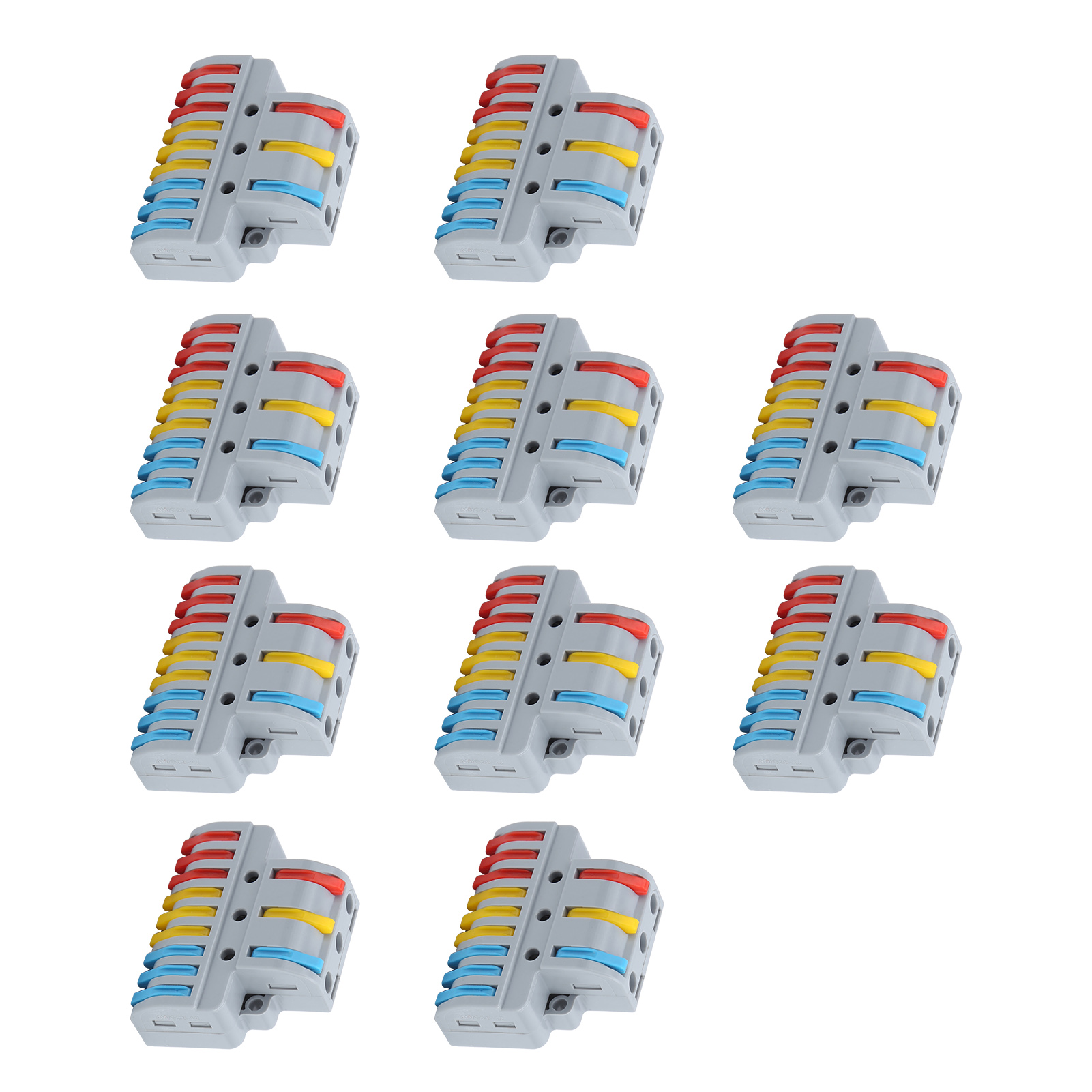 10 Stück Drahtblock-klemmenklemmen 3-in-9-out Schnellverdrahtungs-elektroverbinder Lt-933