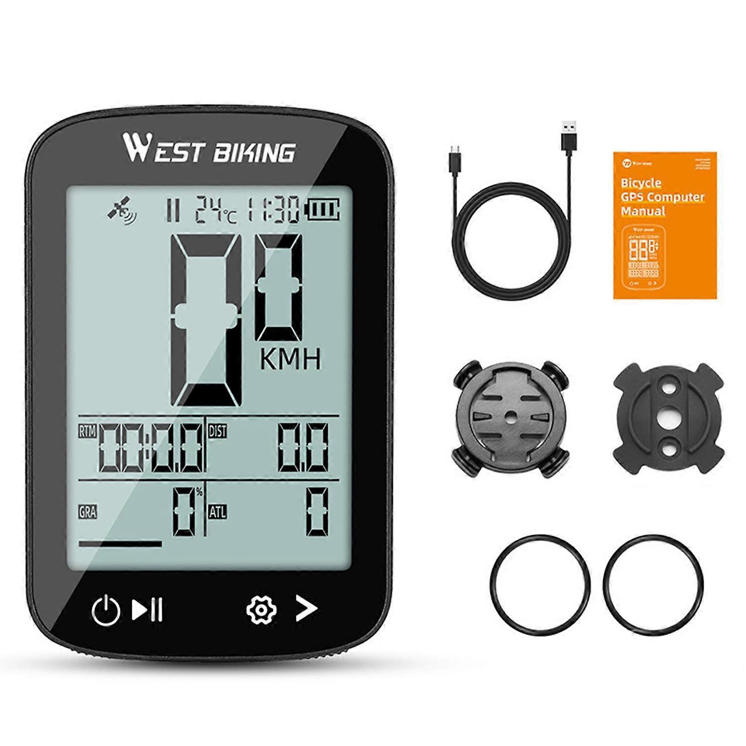 Fahrradcomputer, Kabellos, 2,4 Zoll Lcd-display, Wiederaufladbar, Wasserdicht, Gps-fahrradcomputer