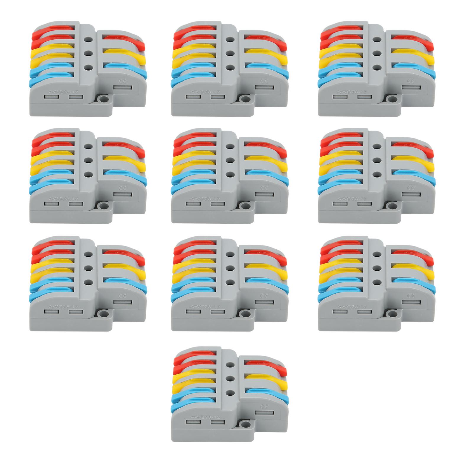 10 Stück Drahtblock-klemmenklemmen 3-in-6-out Farbige Schnellverdrahtungs-elektroverbinder Lt-633