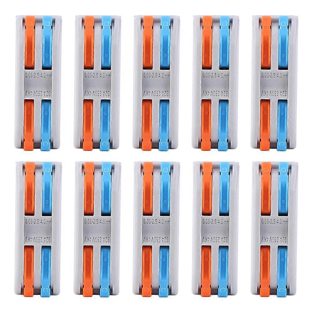 10 Stück Pct2-2 Farbknopf-drahtverbinder 2-in-2-out Schnellanschlussklemmenblock Für Verdrahtungsclips Chromatic Co