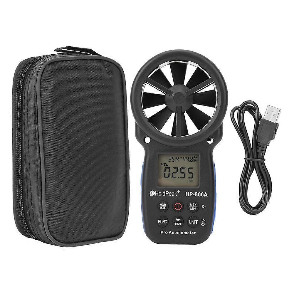 Hp-866a Digitales Tragbares Anemometer, Windgeschwindigkeitsmesser, Lufttemperaturmesser, Thermometer Mit Usb-anschluss