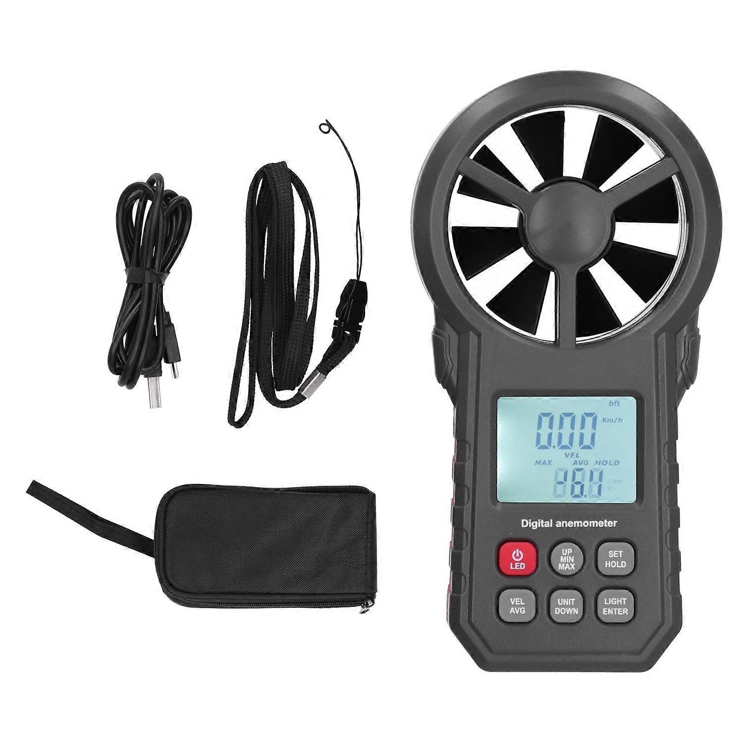 Wt87b Bluetooth-digitalanemometer Mit Lcd-hintergrundbeleuchtung, 9-v-handwindgeschwindigkeitsmesser