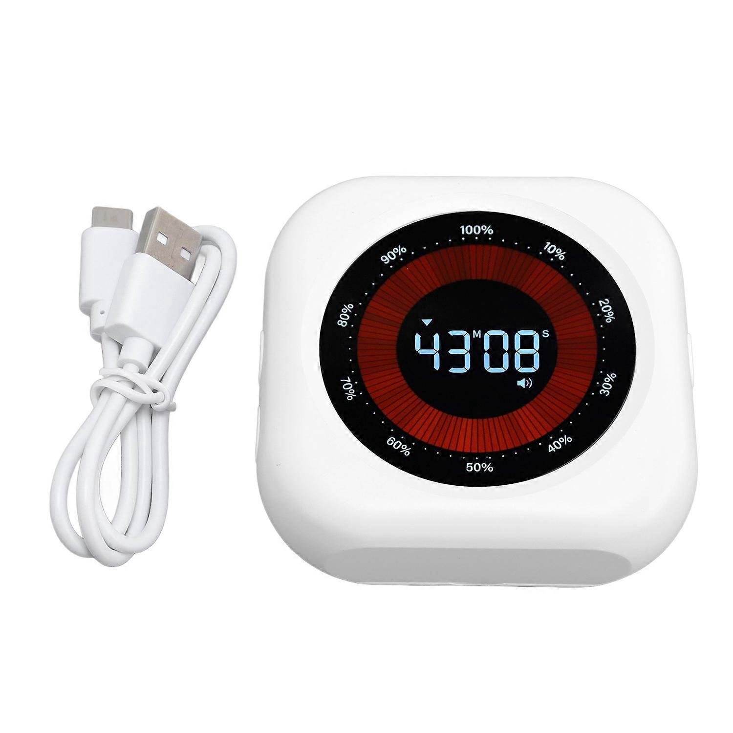 Digitaler Visueller Timer, Geräuschlos, Wiederaufladbar, Tischtimer Mit Va-display, Klaren Ziffern, Einstellbarer Lautstärke B