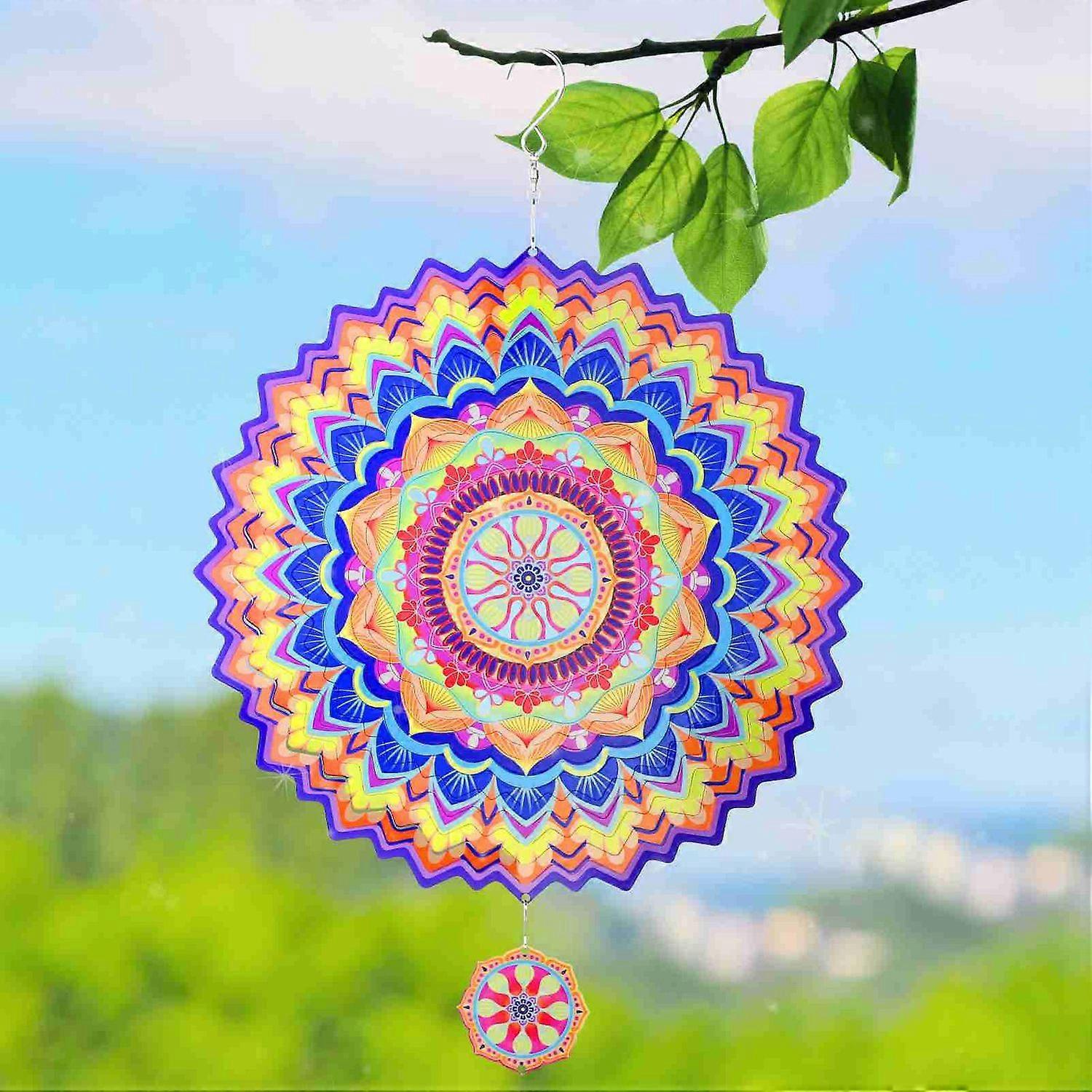 3d-windspiel, Farbenfrohe Edelstahl-multifunktions-hängewindskulptur, Dekoration Für Den Garten