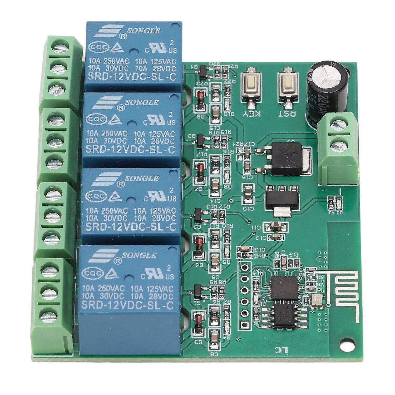 4-kanal-relaismodul Mit Esp8266-chip, Wlan-funksteuerung, Vierfach-relaisplatine Für Elektronische Geräte