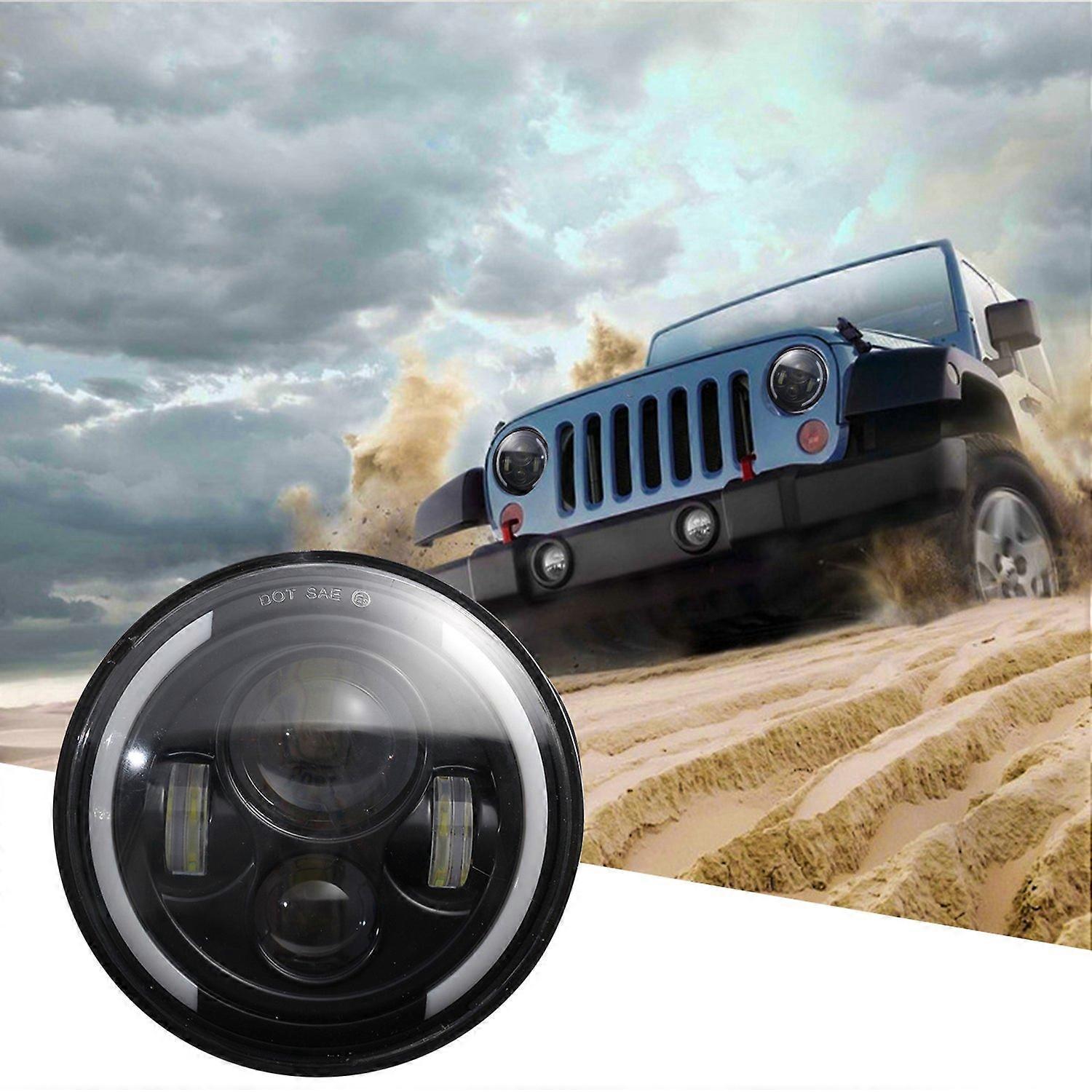 1 Stück 7 Zoll Runder Led-frontscheinwerfer Als Ersatz Für Jeep Wrangler Jk Lj Tj Cj Motorräder.