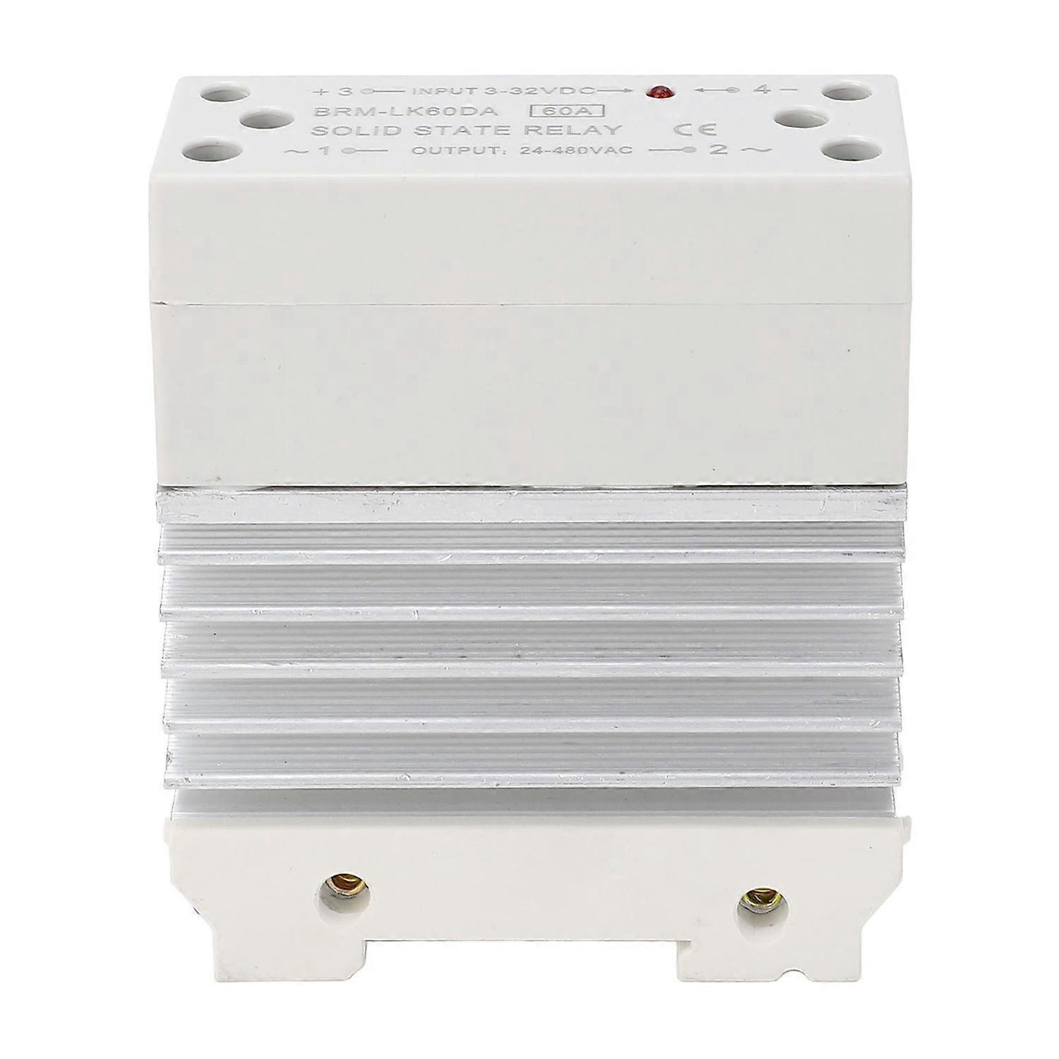 Dc/ac 60a Halbleiterrelais, Integriertes 35-mm-din-schienenmodul, Einphasiges Ssr-modul Mit Kühlkörpereingang