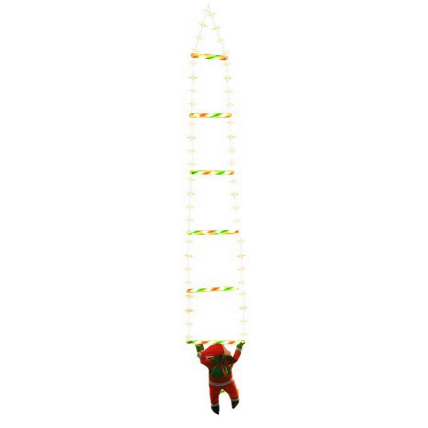 1,70 M Lange Leiterleuchte Mit Weihnachtsmann, Multifunktionale, Farbenfrohe Und Energiesparende Led-leiterleuchte Für Die Wand