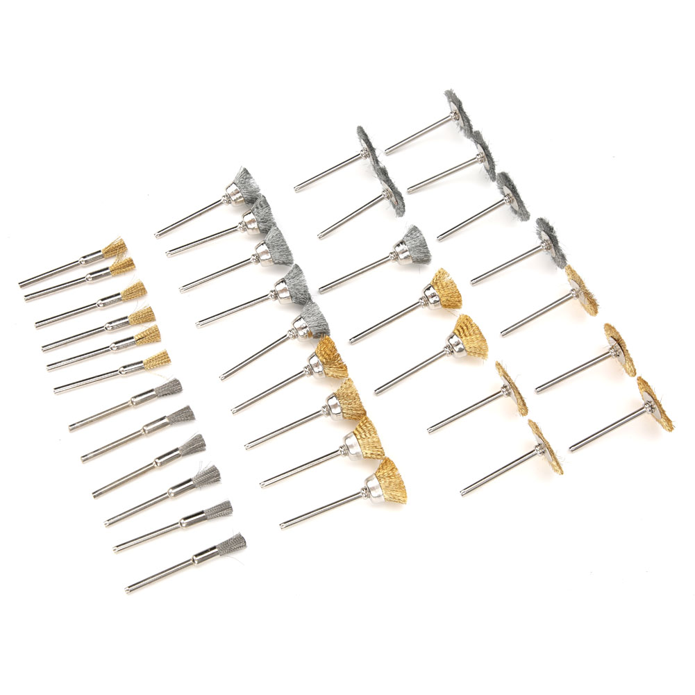 35-teiliges Set Aus Drahtbürsten, Polierscheiben Aus Messing Und Stahl, Elektrisches Schleif- Und Rotationswerkzeug-zubehör
