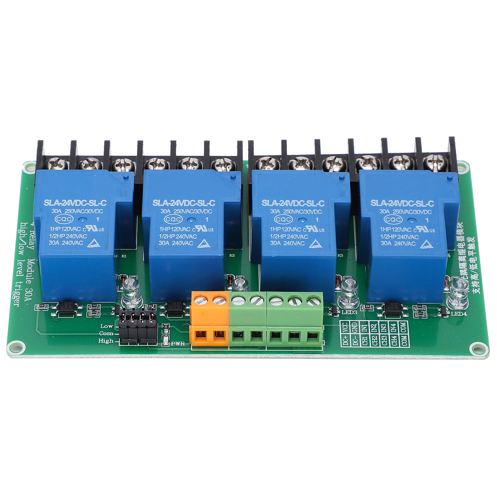 Relaismodul Mit 4 Kanälen, Automatischer Steuerung, Hoch-/niedrigpegel-triggerung, Elektronisches Bauteil, 24 V